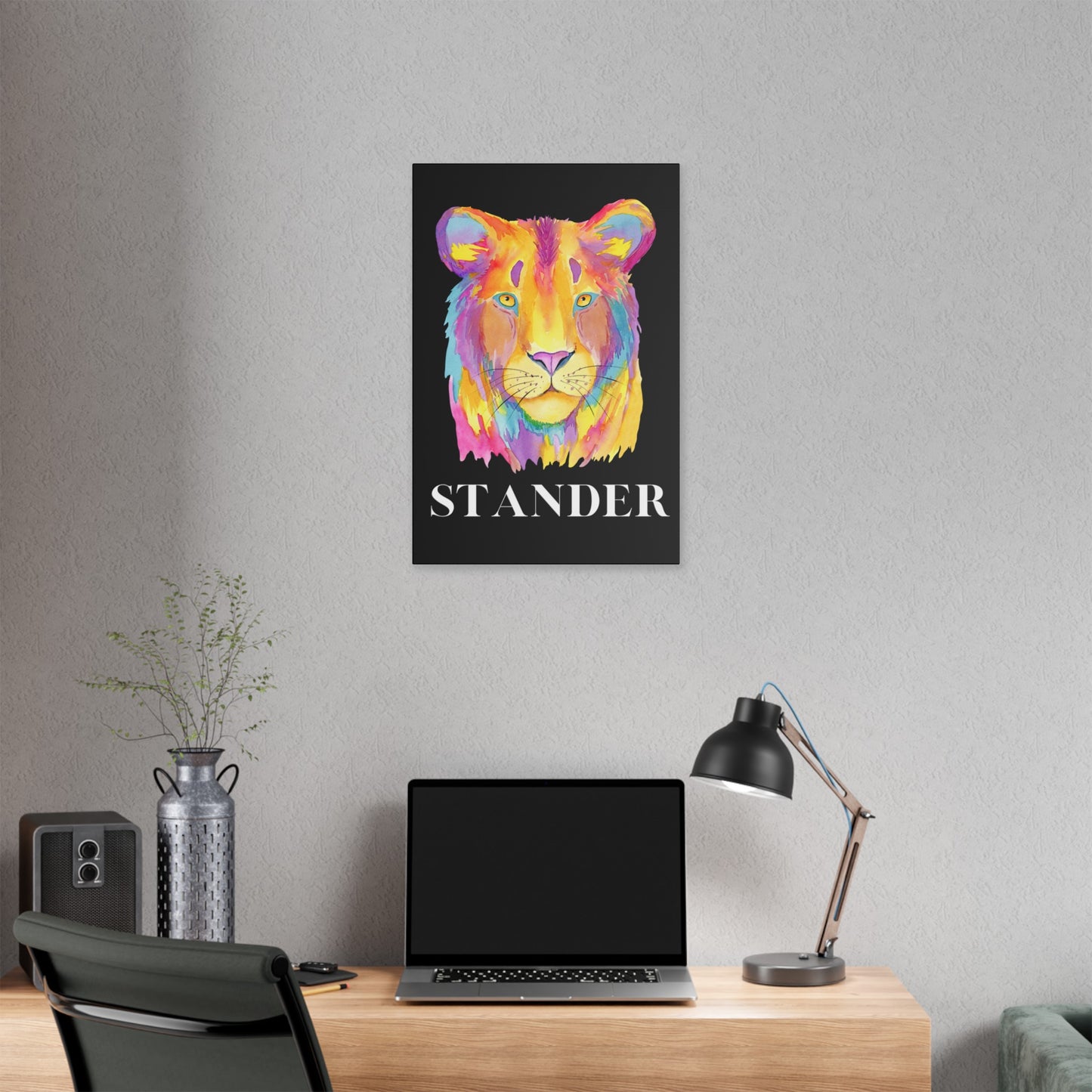 "Lion Stander" Polyester Canvas