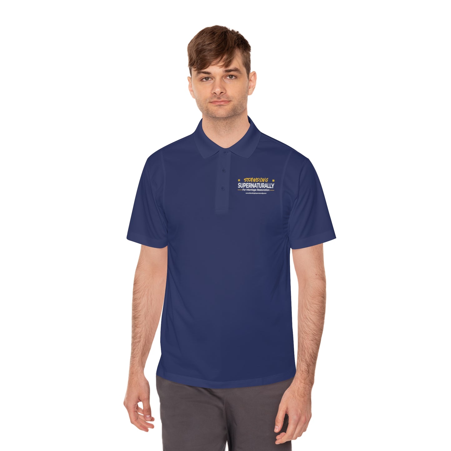Standing Supernaturally Polo Shirt (Black & Navy)