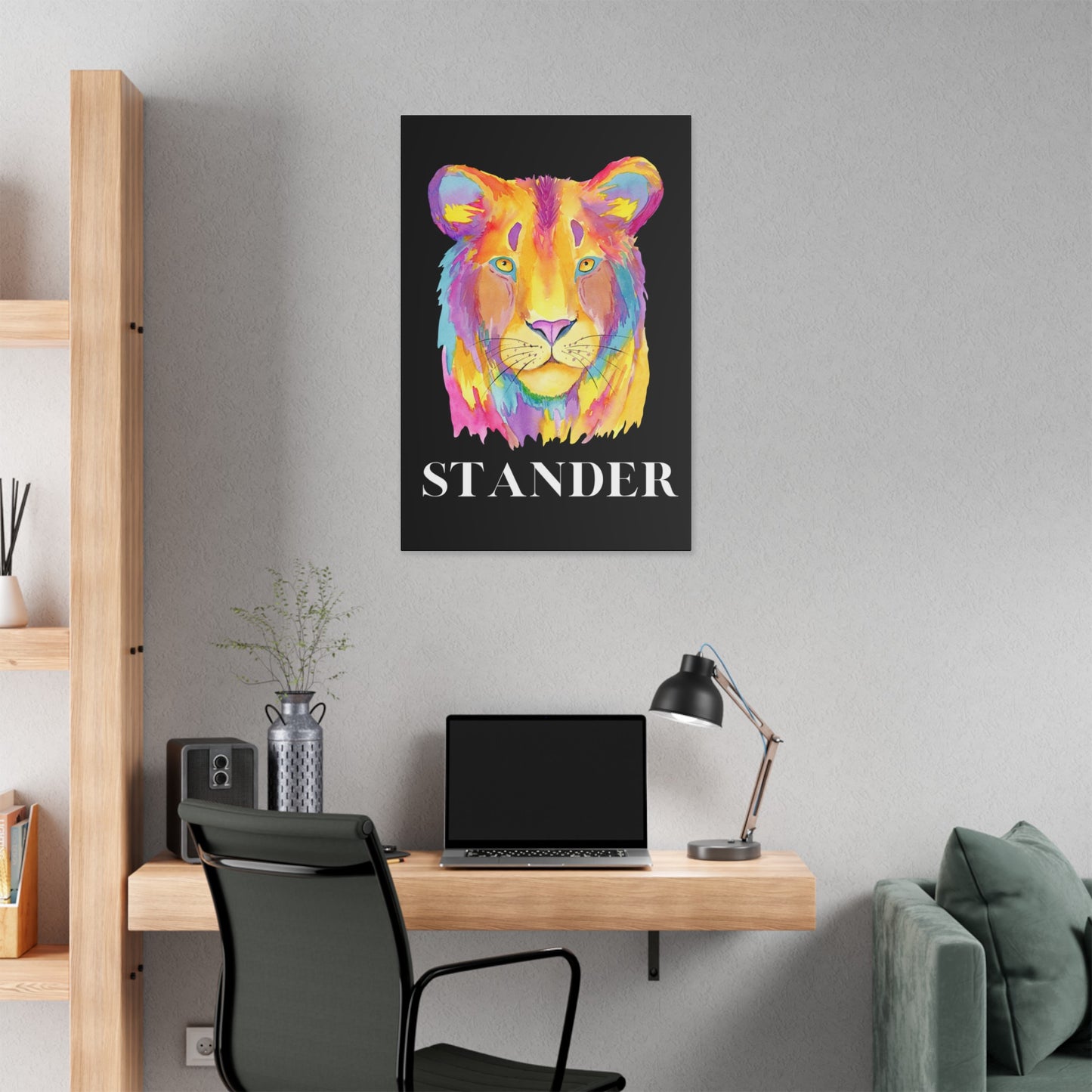 "Lion Stander" Polyester Canvas