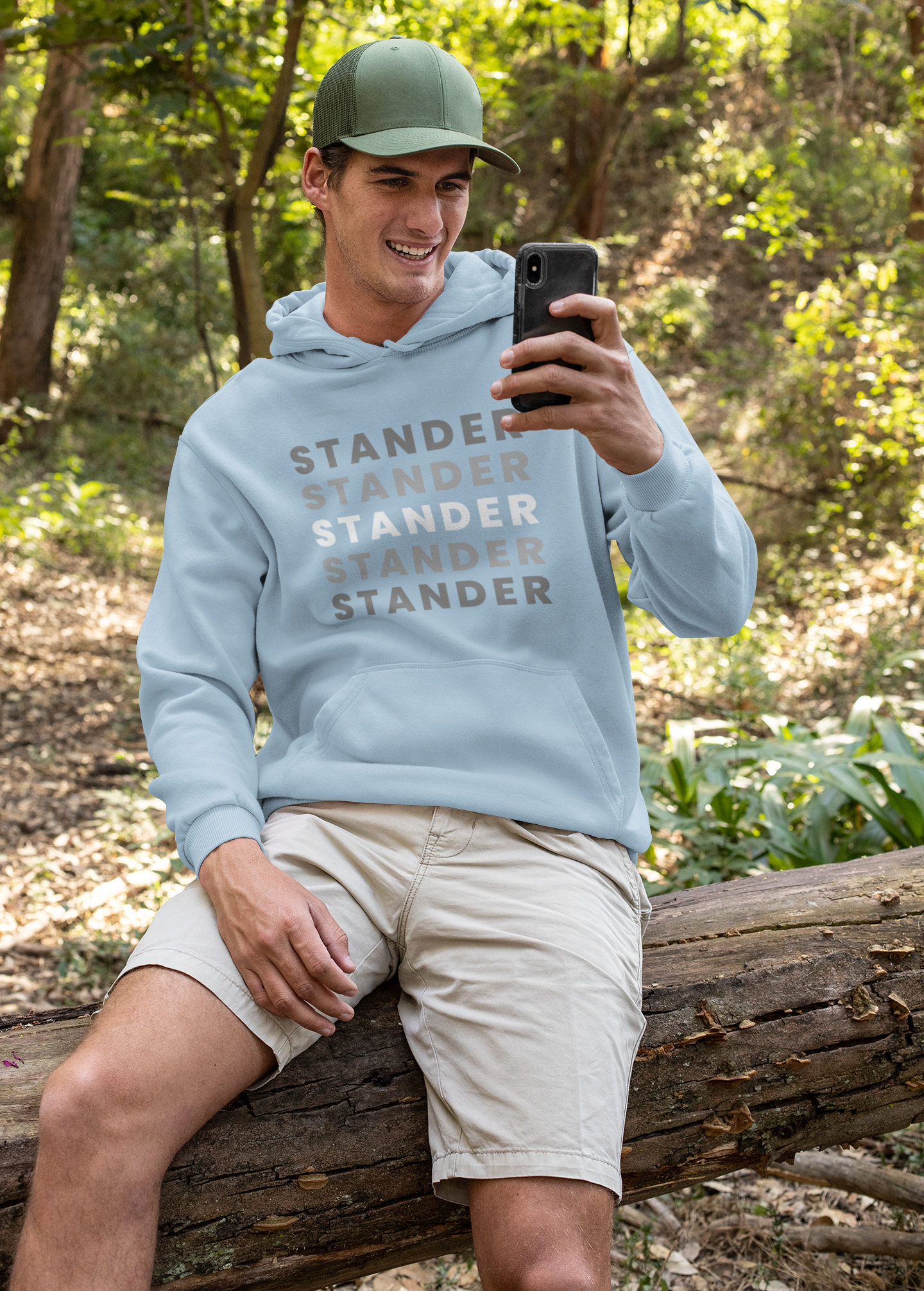 "Stander" - Hooded Sweatshirt t (Light Blue, Black, & Red Available)
