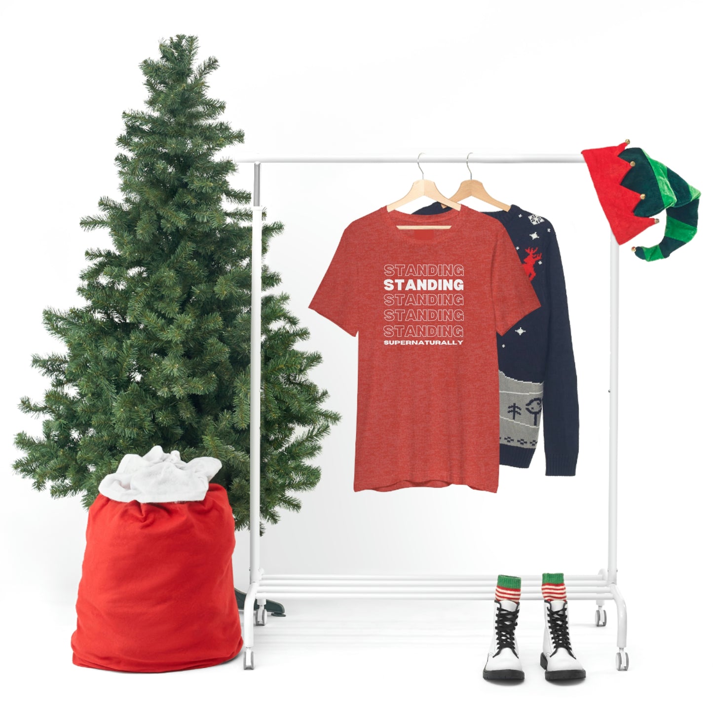 "Standing Repeat" T-Shirt (Black & Heather Red Available)