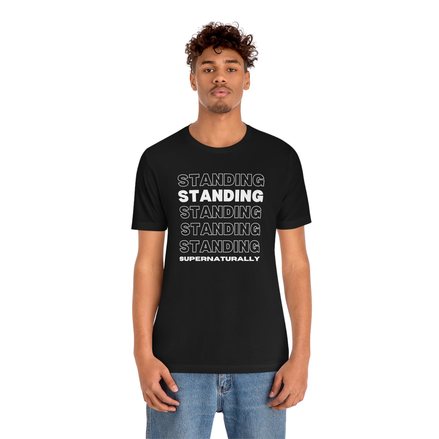 "Standing Repeat" T-Shirt (Black & Heather Red Available)