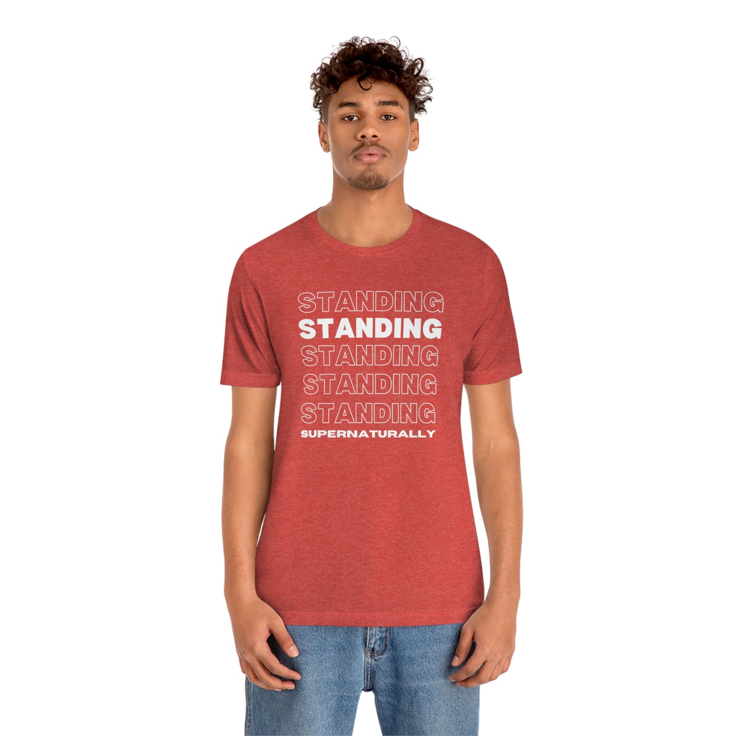 "Standing Repeat" T-Shirt (Black & Heather Red Available)
