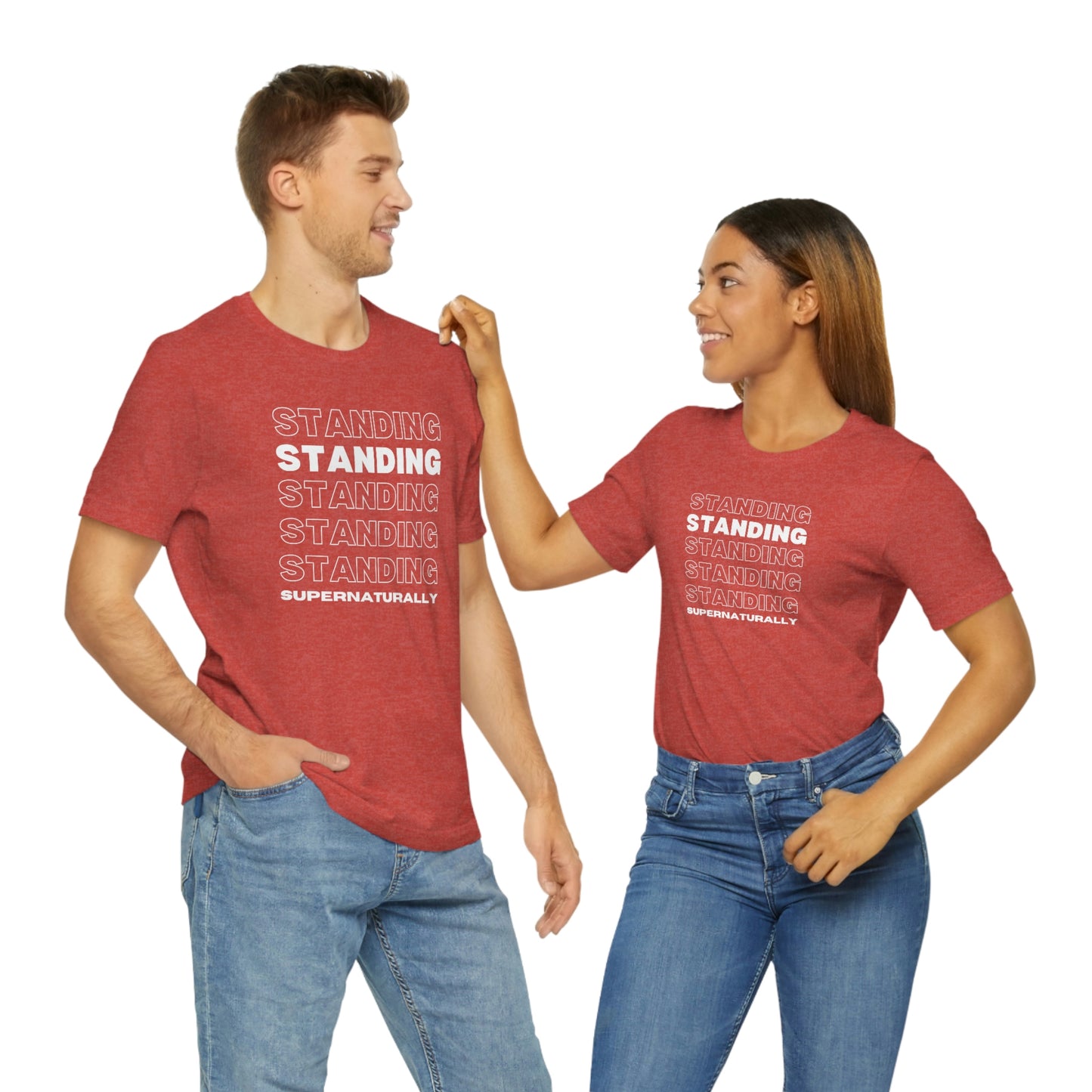 "Standing Repeat" T-Shirt (Black & Heather Red Available)