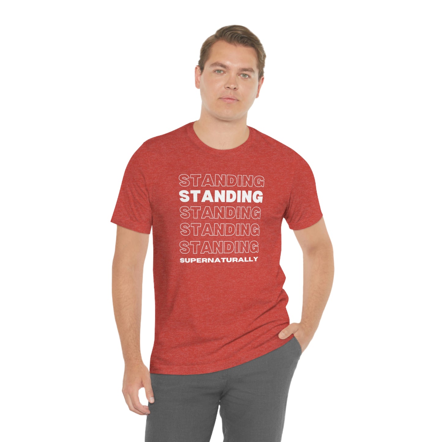 "Standing Repeat" T-Shirt (Black & Heather Red Available)