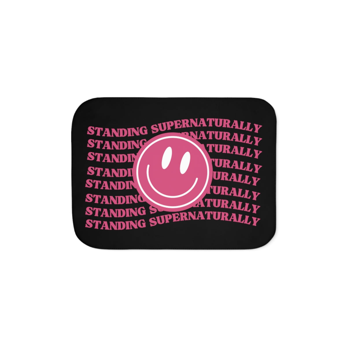 "Pink Smiley" Sherpa Blanket, (3 Sizes Available)