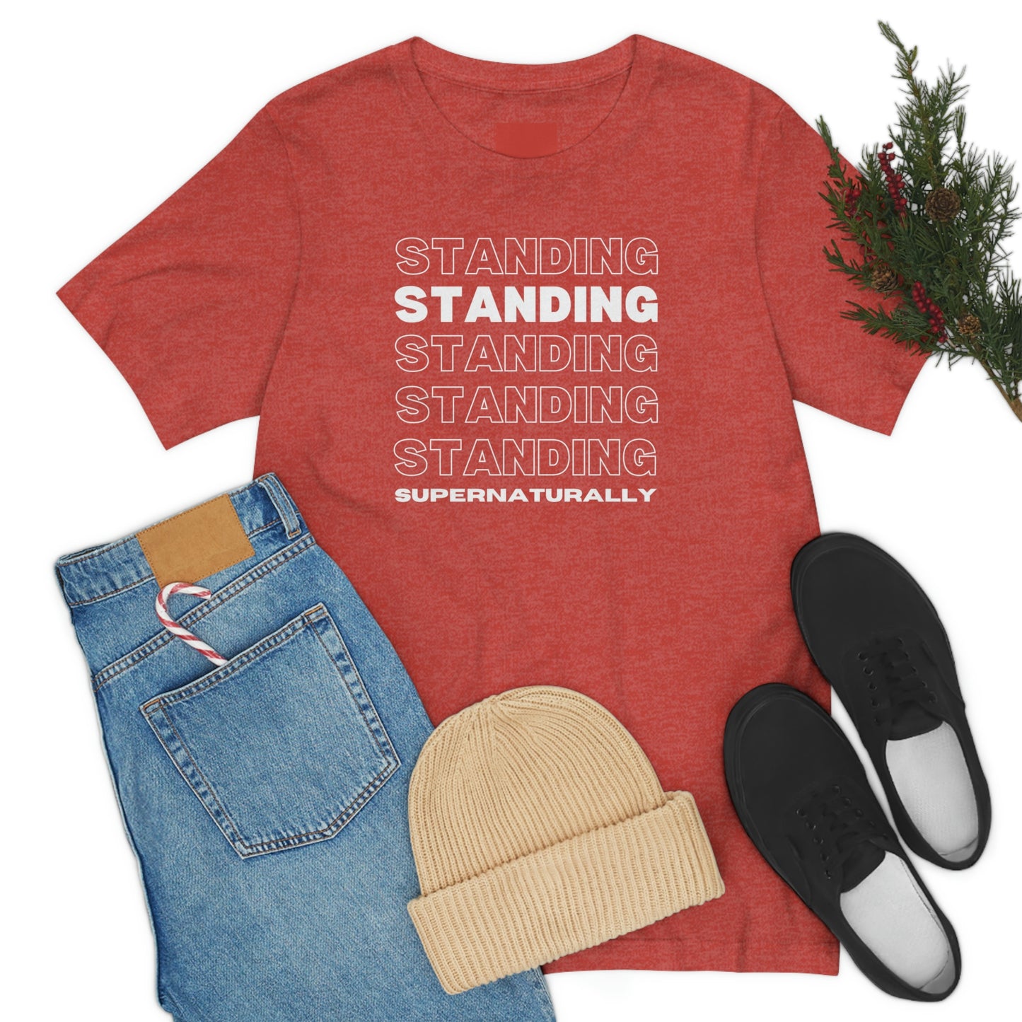 "Standing Repeat" T-Shirt (Black & Heather Red Available)
