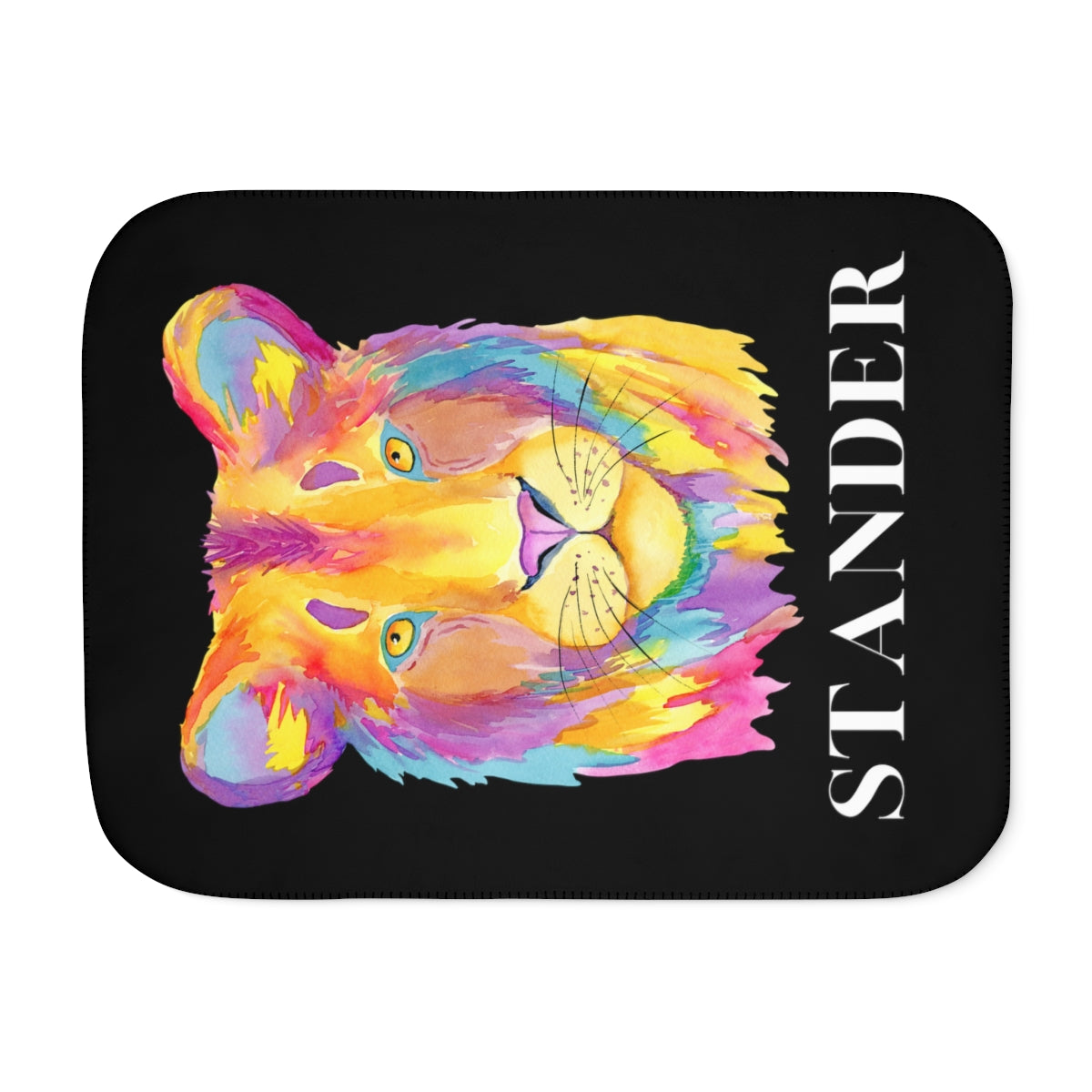 "Lion Stander" Sherpa Blanket, (3 Sizes Available)