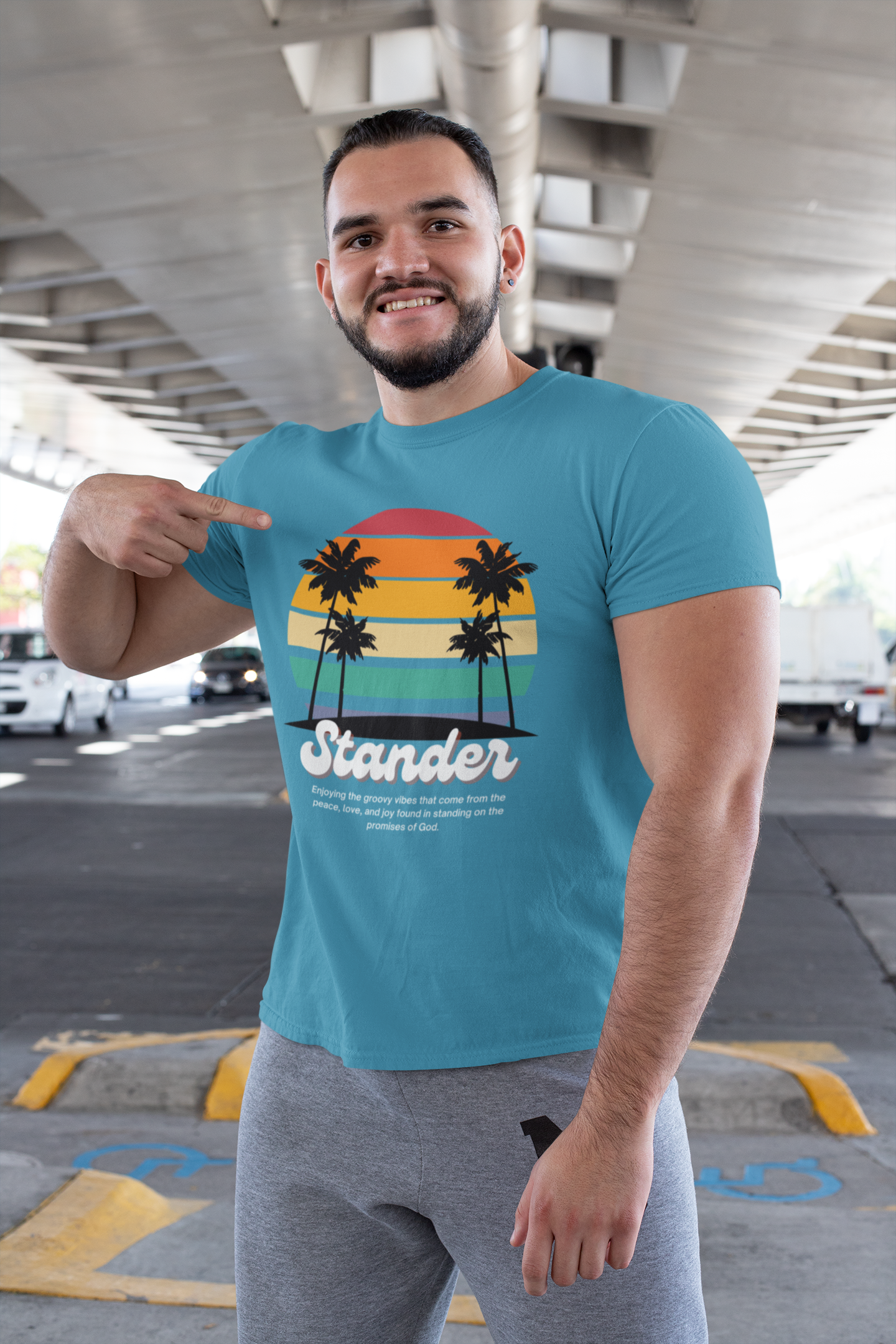 "Groovy Stander" T-Shirt (Aqua, Black & Pink Available)