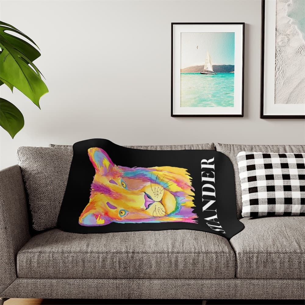 "Lion Stander" Sherpa Blanket, (3 Sizes Available)