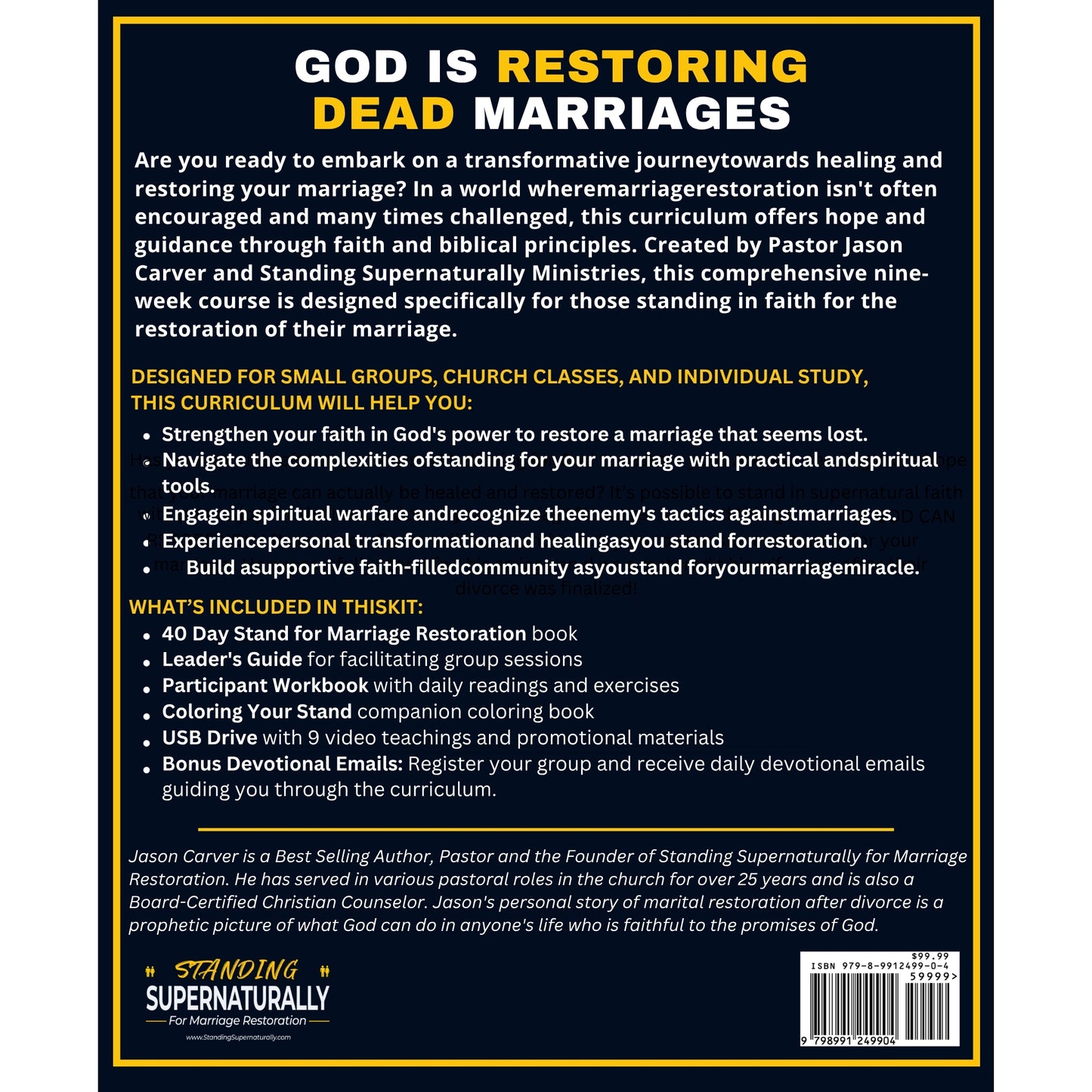 Standing For Marriage Restoration - Church Video Curriculum Kit