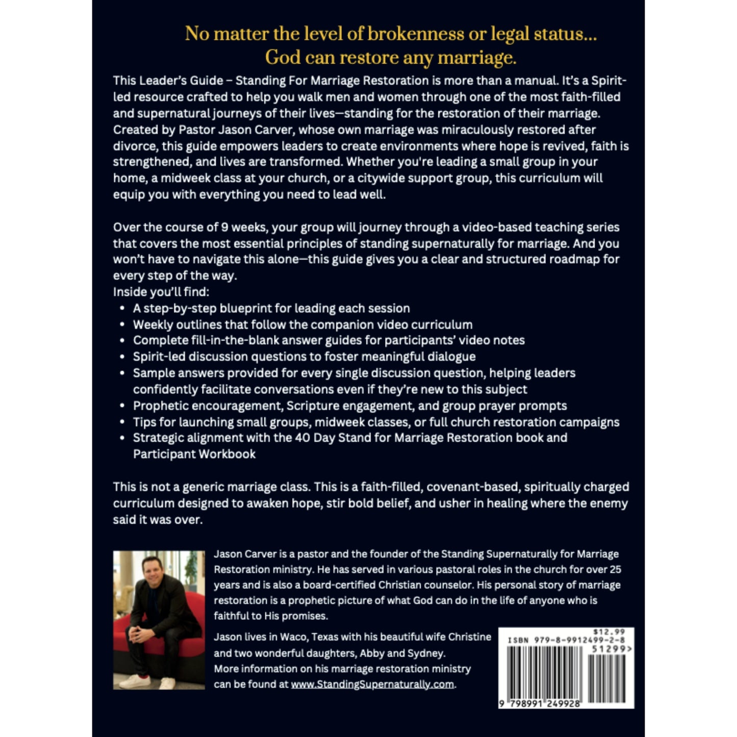 Standing For Marriage Restoration Curriculum - Leaders Guide