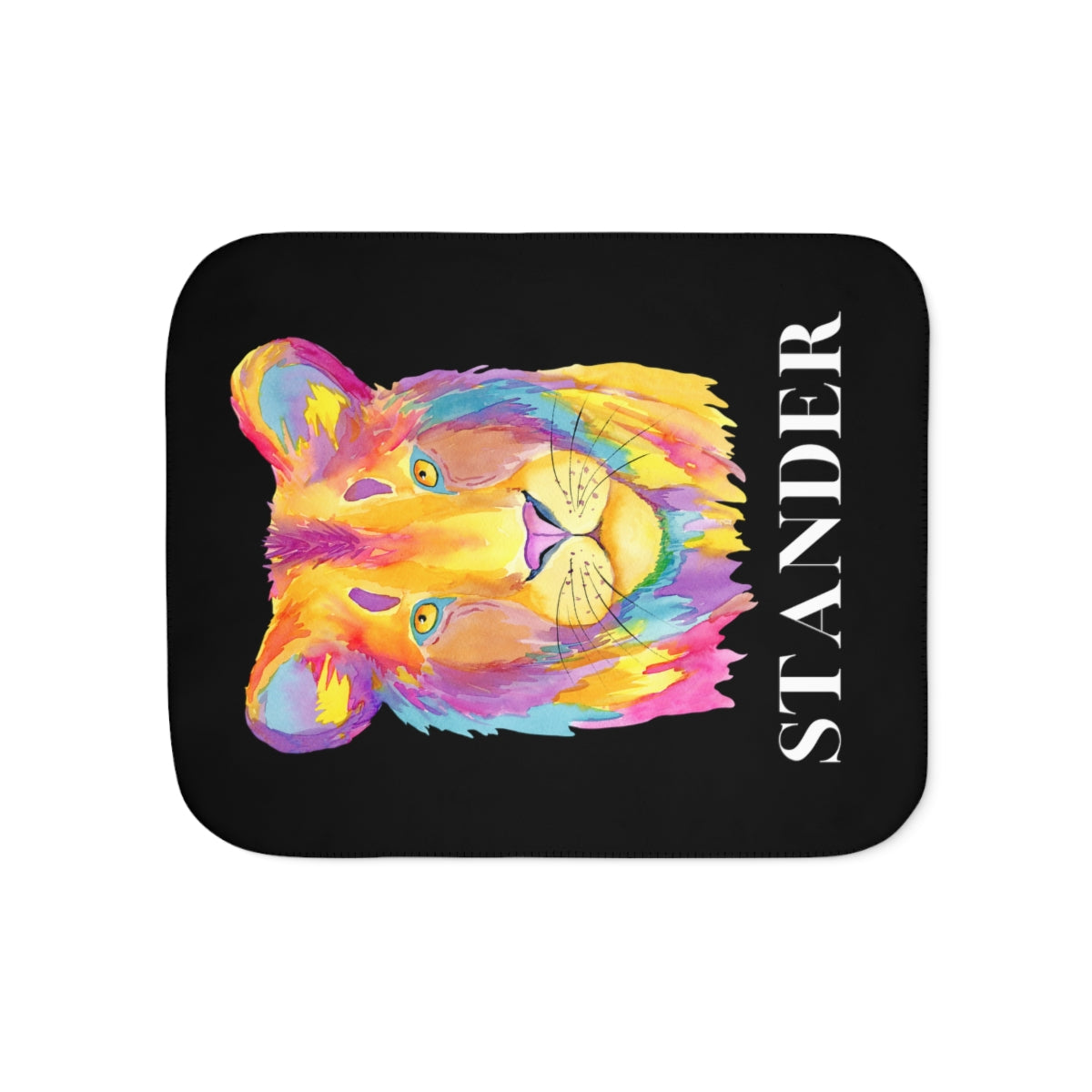 "Lion Stander" Sherpa Blanket, (3 Sizes Available)