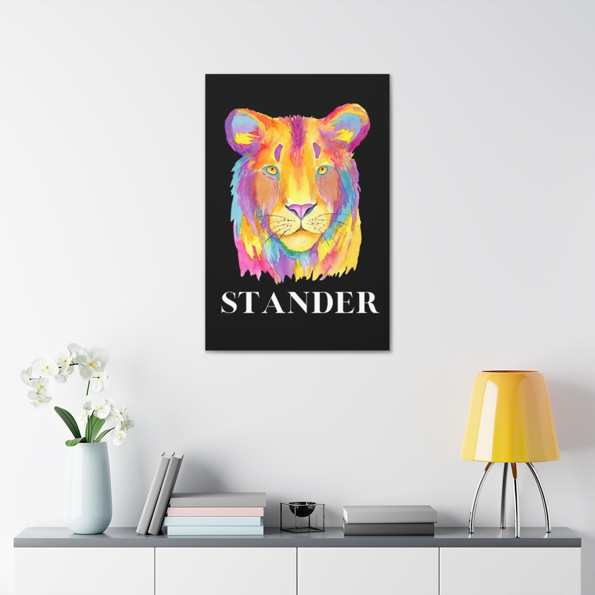 "Lion Stander" Polyester Canvas