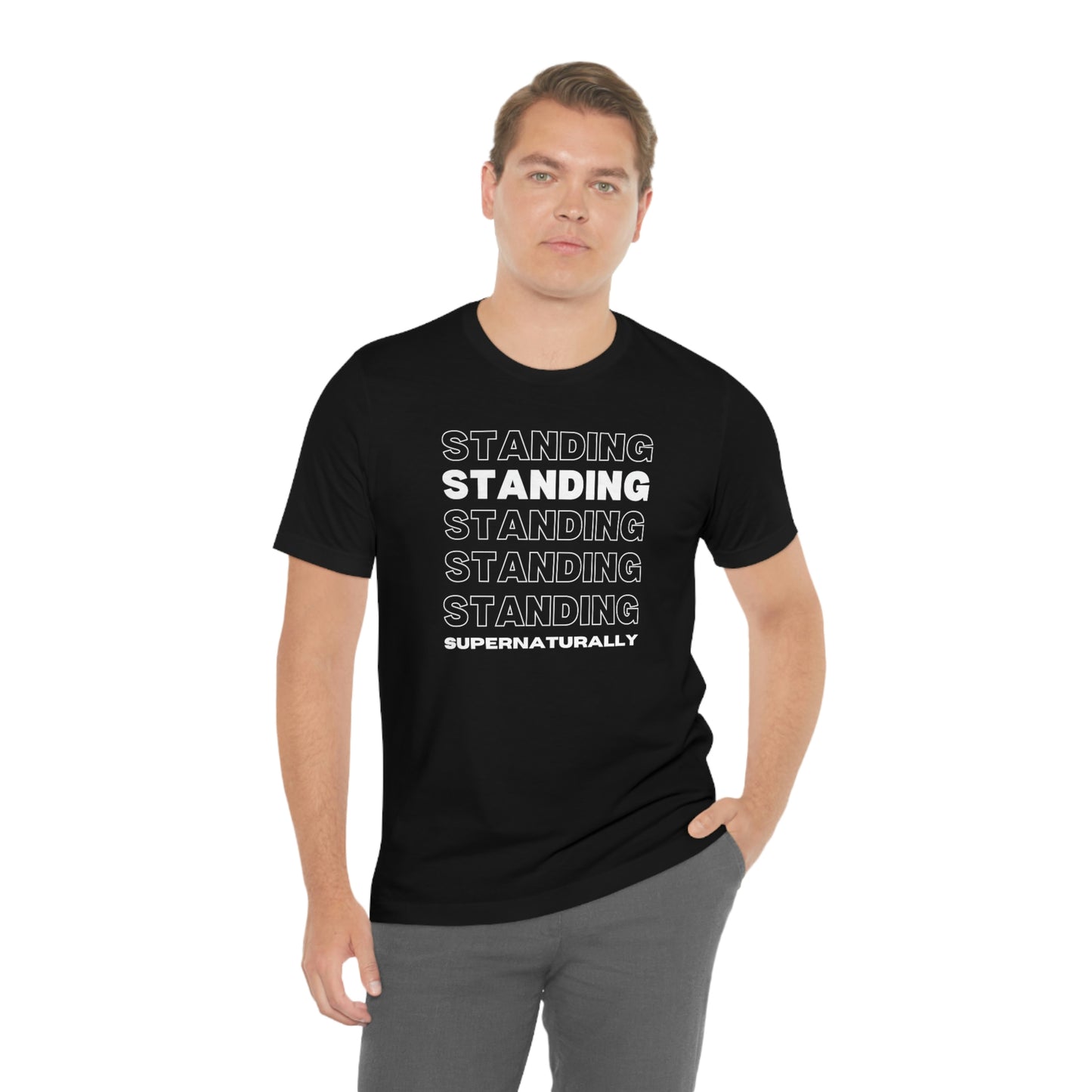 "Standing Repeat" T-Shirt (Black & Heather Red Available)