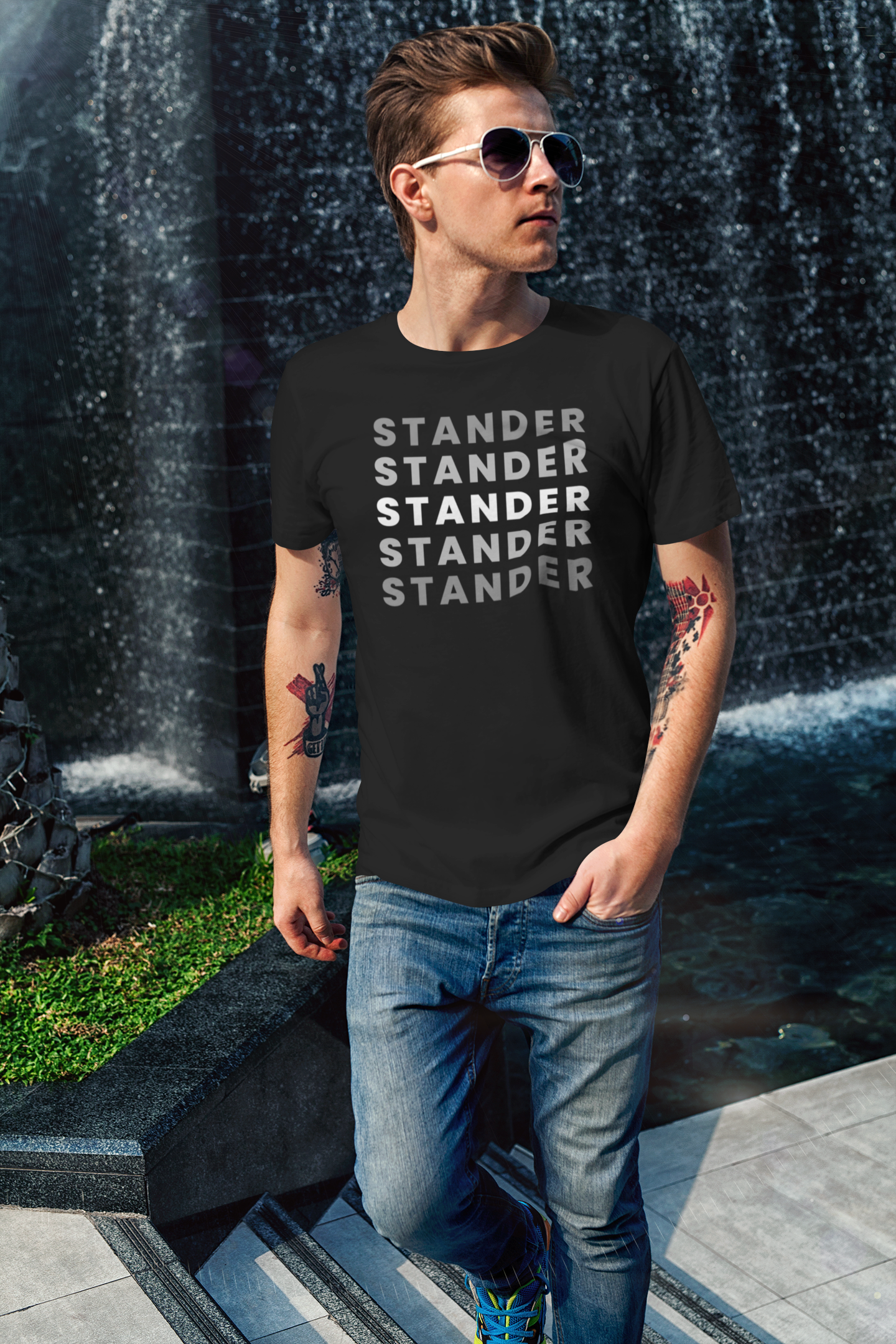 "Stander" T-Shirt (Ash, Black, Soft Cream, Asphalt, Pink & Heather Red Available)